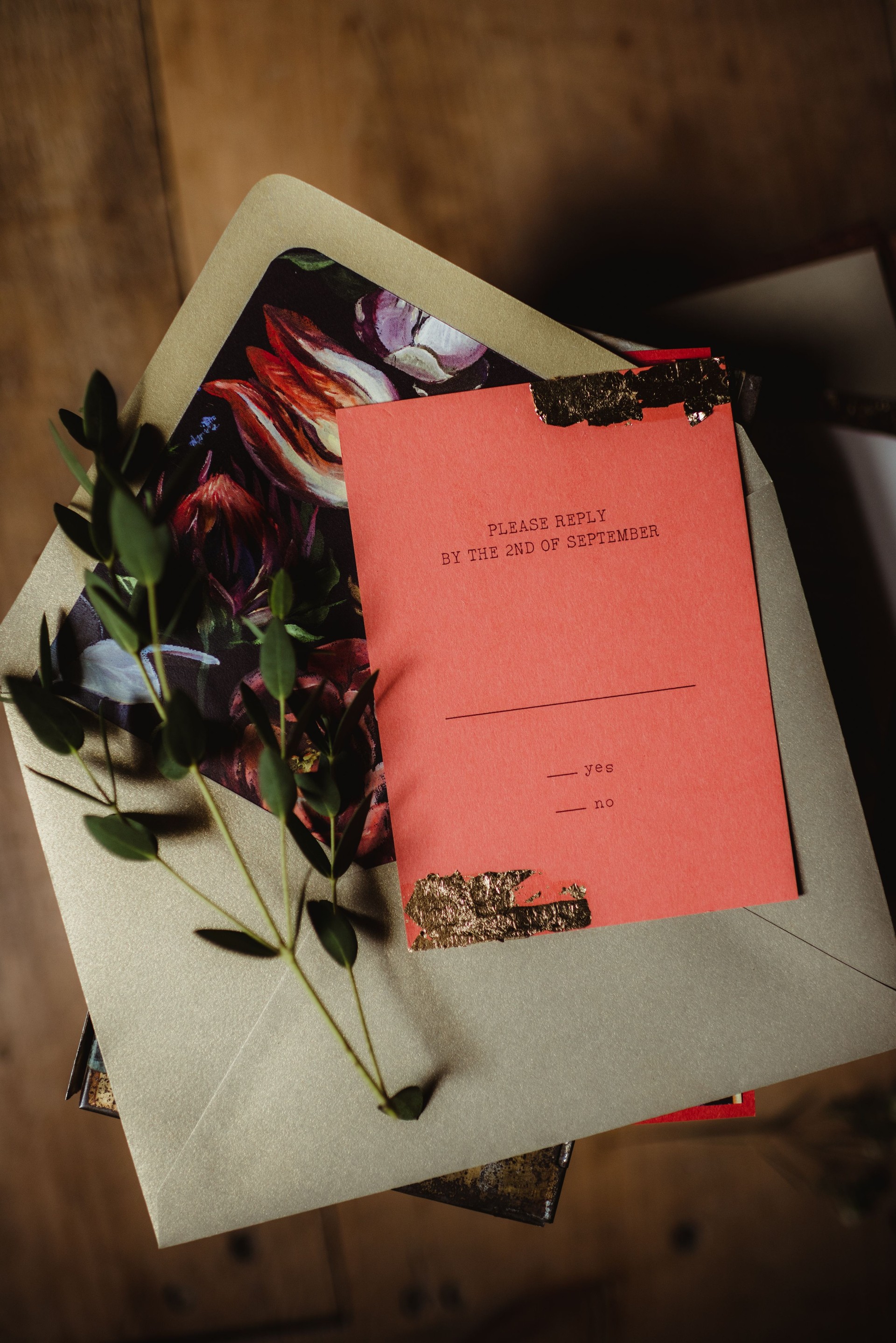 RSVP card with envelope